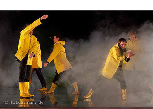 Probenfoto von "Pucks Sommernachtsträume" - ein Balettst&uuml;ck der Landeb&uuml;hnen Sachsen von Rainer Feistel, gespielt in den Felsenb&uuml;hnen Rathen im Juli/August 2012